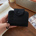 Vintage niche style headphone bag mini pleated coin purse women's cute fabric storage coin id card multi-layer card holder