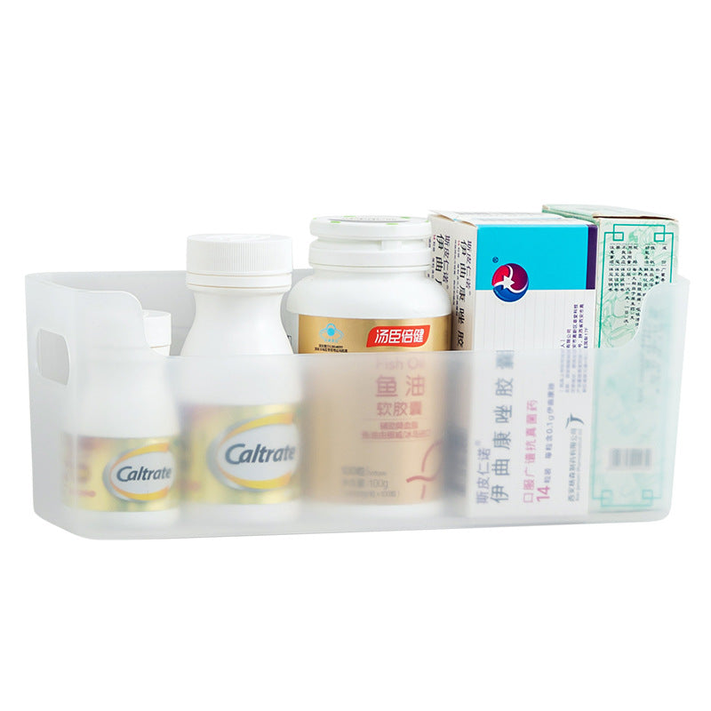 Desktop entrance mask drug storage box plastic transparent multi-functional medicine box portable classification wall-mounted storage box