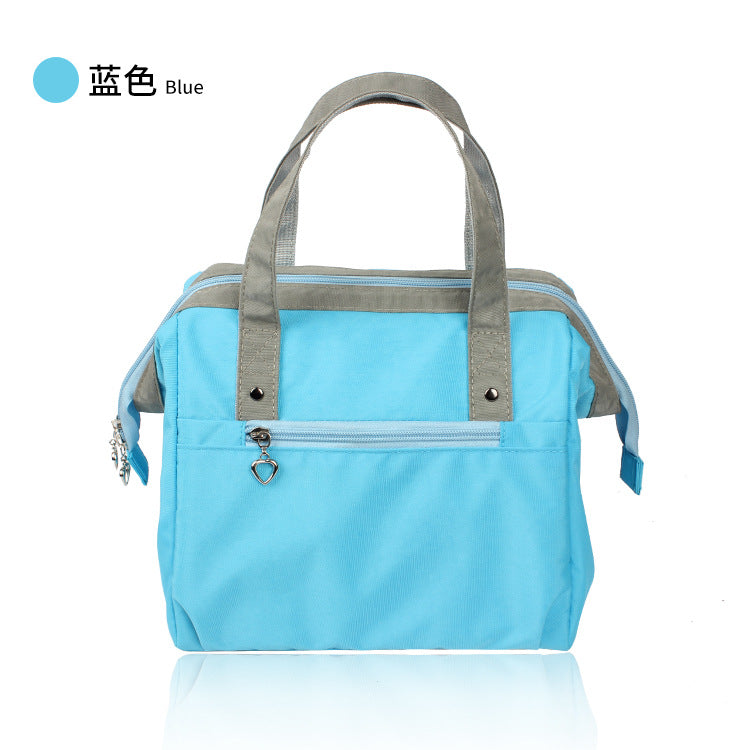 Customized printed logo portable thermal insulation bag aluminum foil thickened hand carry bento bag lunch box bag office workers custom