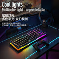 Leikui k87 wired keyboard - 87-key mechanical feel rainbow switch backlit keyboard with floating keycaps for gaming