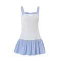 women's clothing  summer new fashionable elegant striped color block sexy cinched waist slip dress