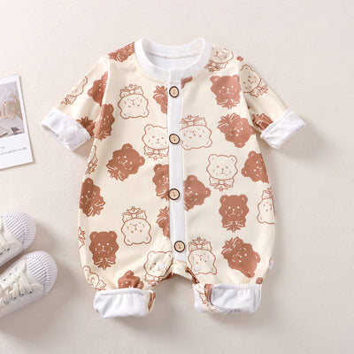 newborn baby cardigan romper - autumn/winter cartoon long sleeve bodysuit - newborn warm clothing