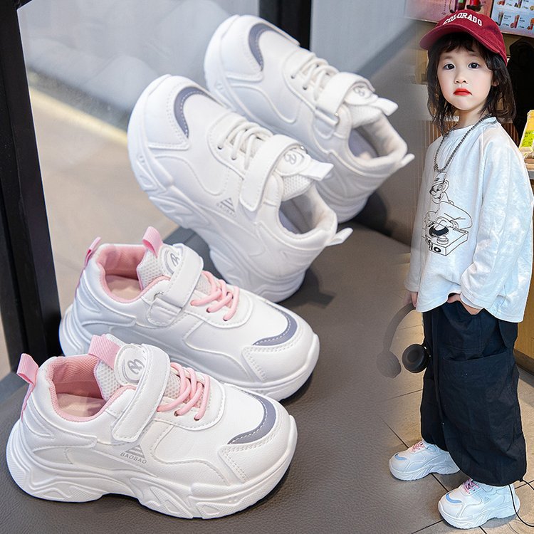 Children's dad shoes spring and autumn new breathable girls sports shoes Internet celebrity soft sole student version trendy boys running shoes