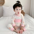 Baby pure cotton boneless high waist belly protection fall and winter autumn clothes suit baby heattechseparatessuit baby suit