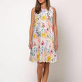 cross-border european and american women's clothing: new summer fashion casual floral sleeveless loose-fit dress