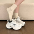 Thick sole heightened dad shoes 2026new arrivaleasiest for matchniche style breathable casual sports shoes running shoes ins trendy shoes women's shoes