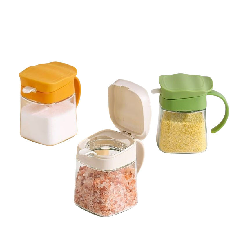 Glass spice jar set - kitchen home cooking seasoning container set - spice shaker, salt shaker, oil dispenser