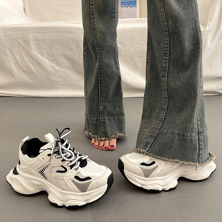 Hong kong style fried street thick sole dad shoes show small feet high street easiest for match student sports shoes mesh street style popular casual shoes