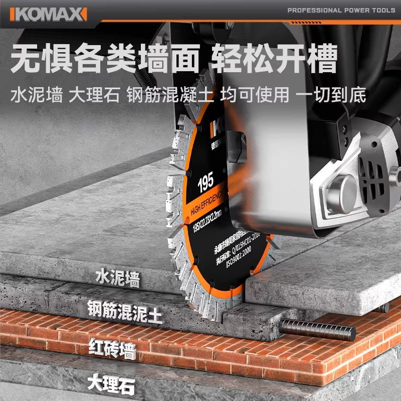Multi-purpose brushless grooving machine - wall cutting machine - electrician & plumber's essential - one-pass wall grooving tool