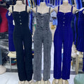 Women's denim jumpsuit cargo jeans new denim pants available denim jumpsuit
