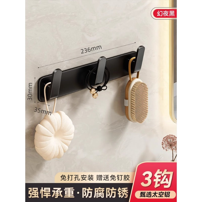 Wall-mounted clothes hooks for entryways, closets, bathrooms, kitchens, and home use. space aluminum, no-drill installation, multi-hook design
