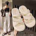 2025 summer new roman two-wear sandals thick sole fairy pearl heightening outweareasiest for matchfrenchelegant sandals