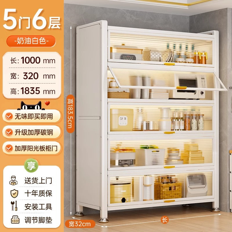 Kitchen storage rack floor-standing multi-layer dust-proof storage cabinet for home multifunctional cupboard sideboard cupboard storage cabinet