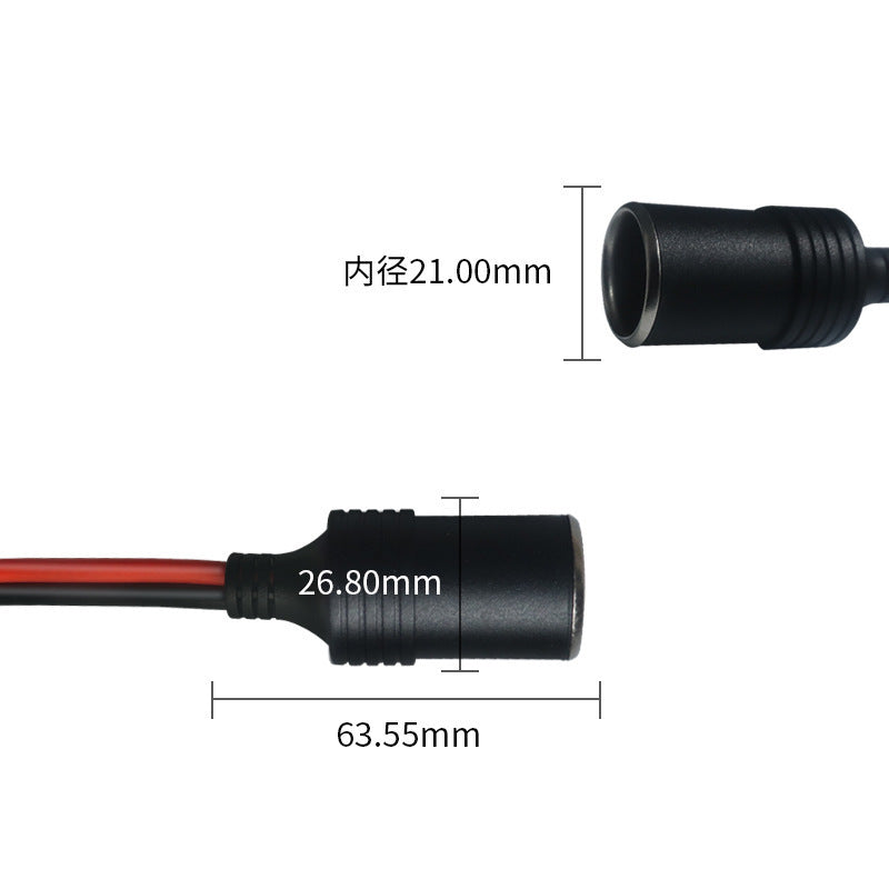 Car charger cigarette lighter female seat to mc4 solar photovoltaic connector cable high-power silicone charging source cable