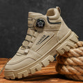 Boots men's springnew arrival2025rotate button british style boots men's high-top casual rhubarb boots men's trendy shoes