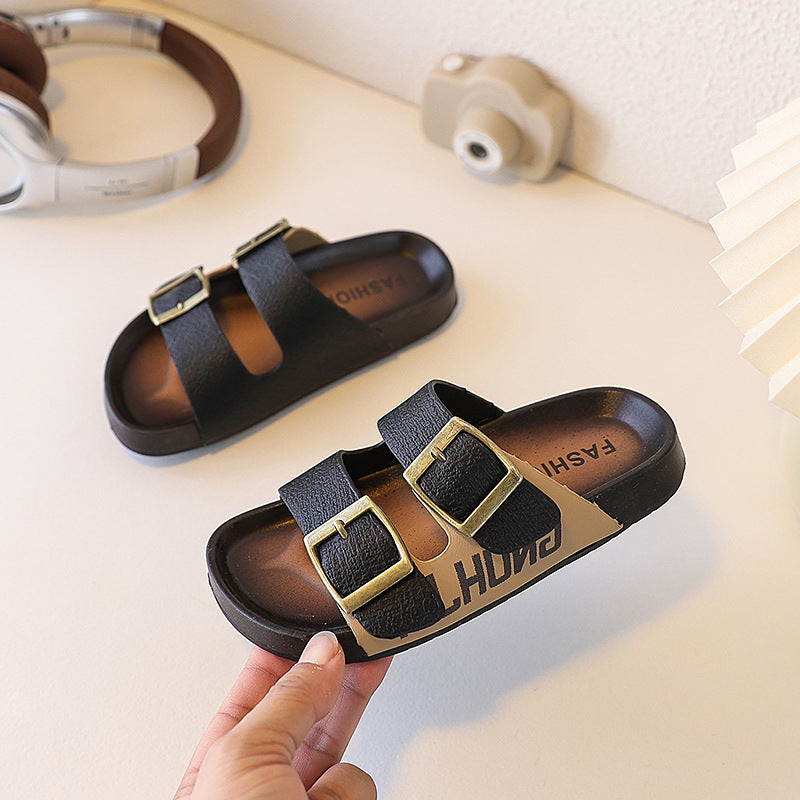 Ready-to-ship vanca hau boken shoes for boys, cork slippers, children's indoor non-slip slippers, girls' fashionable outdoor flip-flops