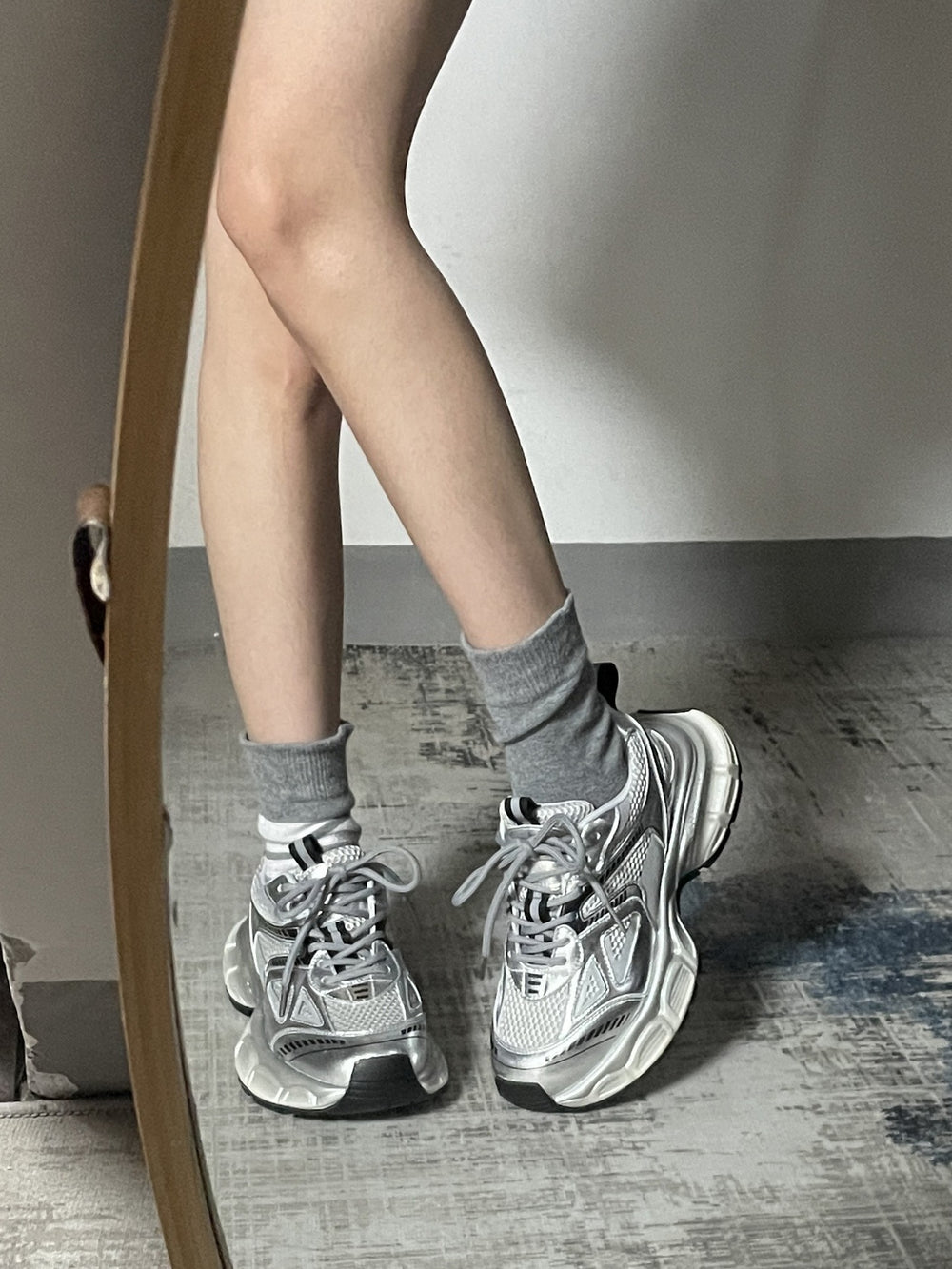 Dad shoes women's shoes 2026new arrivalsummereasiest for match show feet small silver best sellingthick sole lightweight casual sneakers