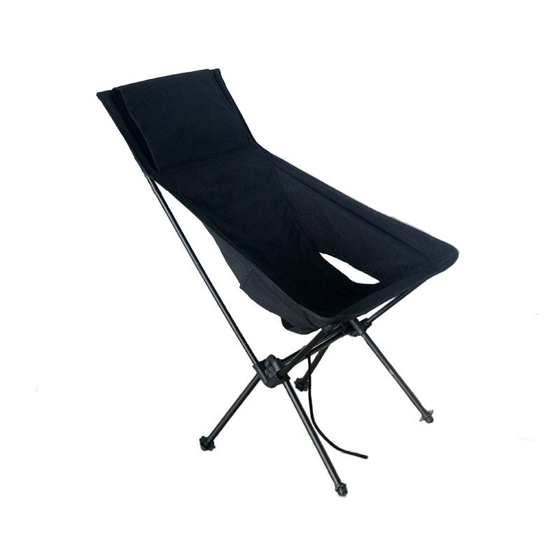 Cross-border exclusive aluminum alloy outdoor camping camping chair moon chair double tube fishing chair portable beach leisure folding