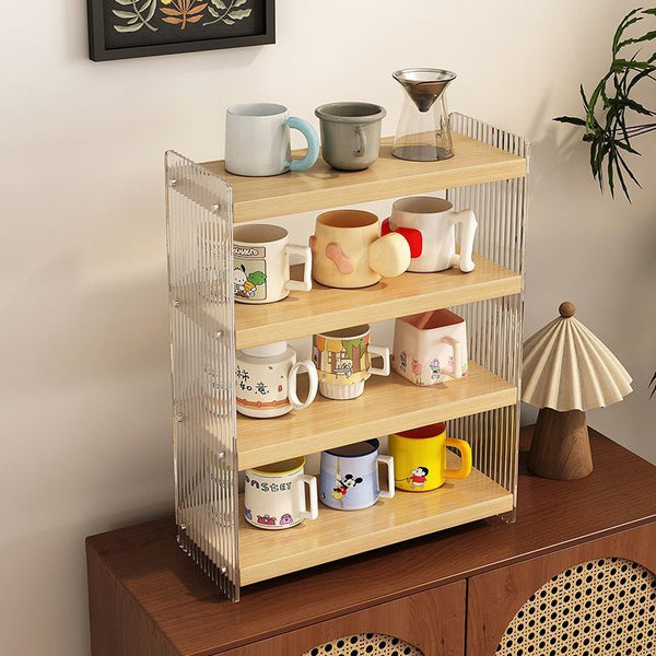 Desktop acrylic cup holder, water cup storage, kitchen rack, dining table cup, coffee, multi-layer teacup, tea set rack