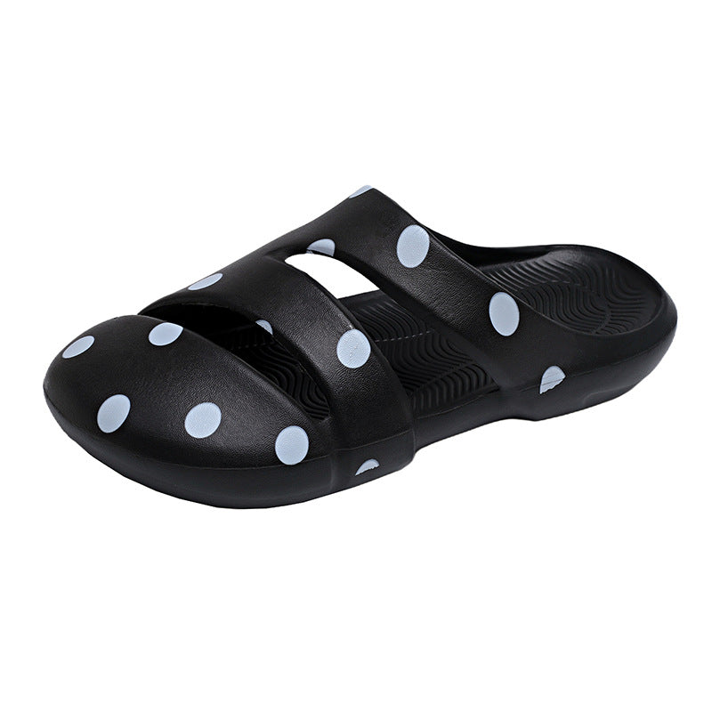 Polka dot holiday lightweight soft eva closed-toe slides - women's summer outdoor anti-slip water-resistant versatile beach sandals