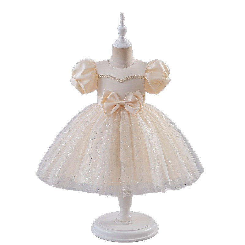 Export kidswedding dress skirt puffy mesh princess skirt 3-15 years old medium and large children's clothing girl white performance costume