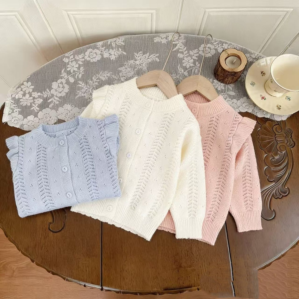girls' air conditioning cardigan - summer lightweight knit outerwear for kids - baby shawl/sun protection top