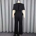 Autumelegancework clothing shawl vest jumpsuit pure color beaded rufflesslimming look jumpsuitjumpsuits