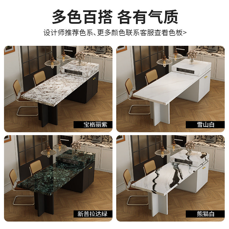 Rock slab island dining table integrated open kitchen dining room island multi-functional rock slab storage console dining table