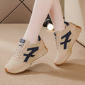 plus size women's shoes new arrival breathable leather sneakers women's korean version thick solecasual soft bottom running dad shoes