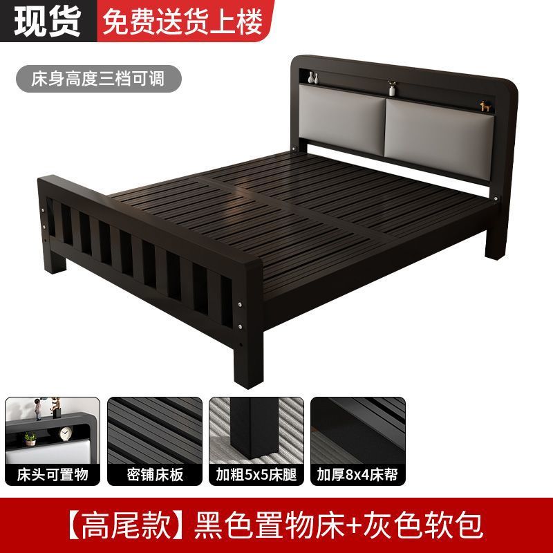 Extra thick iron frame bed carbon steel bed rental house assembled iron bed bold dormitory iron bed bedroom simple bed big sale