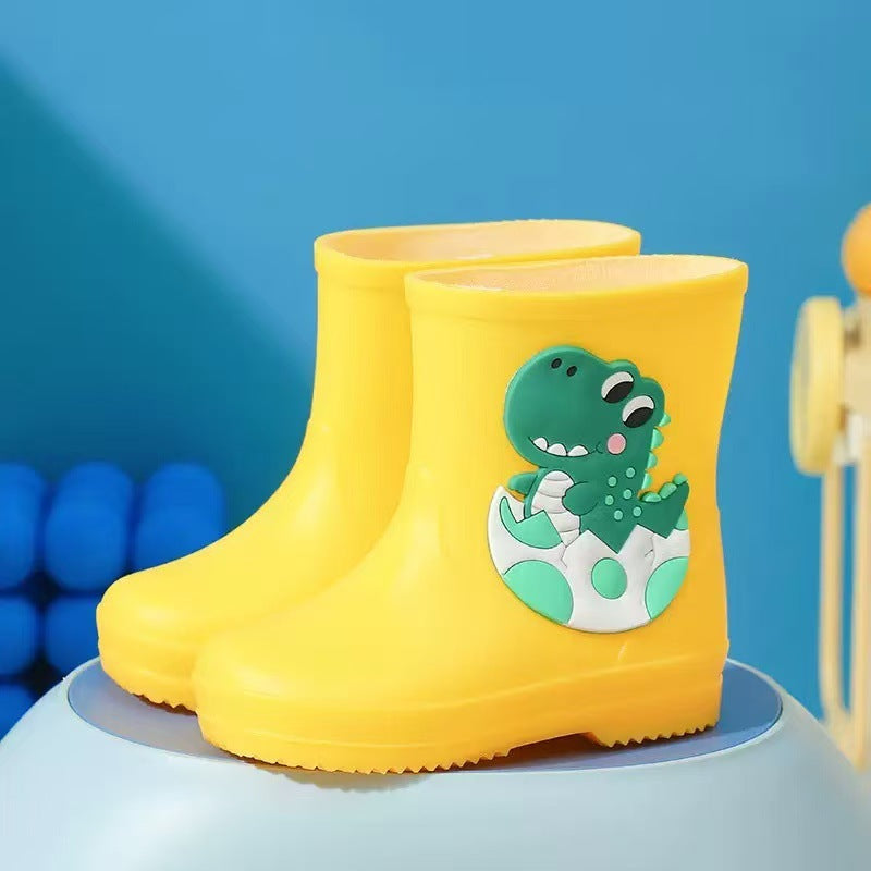 New cartoon waterproof rain boots for kids - boys, girls, toddlers, and preschoolers - rubber rain boots, short boots for outdoor use, kindergarten footwear