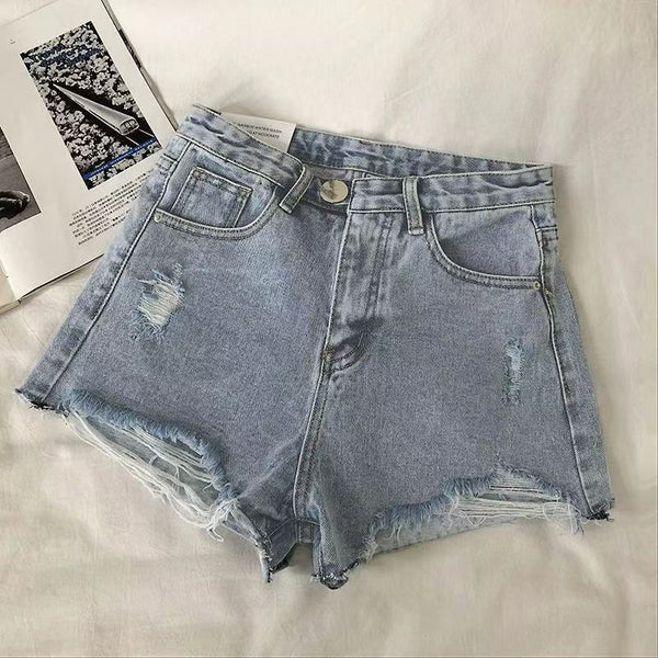 Europe, America,    fashion ripped washed women's denim shorts