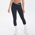 new arrivalfashioncontrast color cross tight high elastic high waist loose pants sports running fitness yoga nine-point pants
