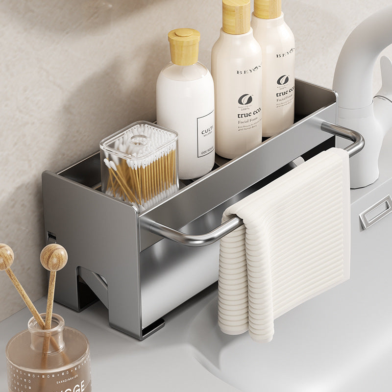 Kitchen drain rack, sink, dish soap, sponge, cloth, storage rack, drain artifact, steel wire ball, sink storage rack