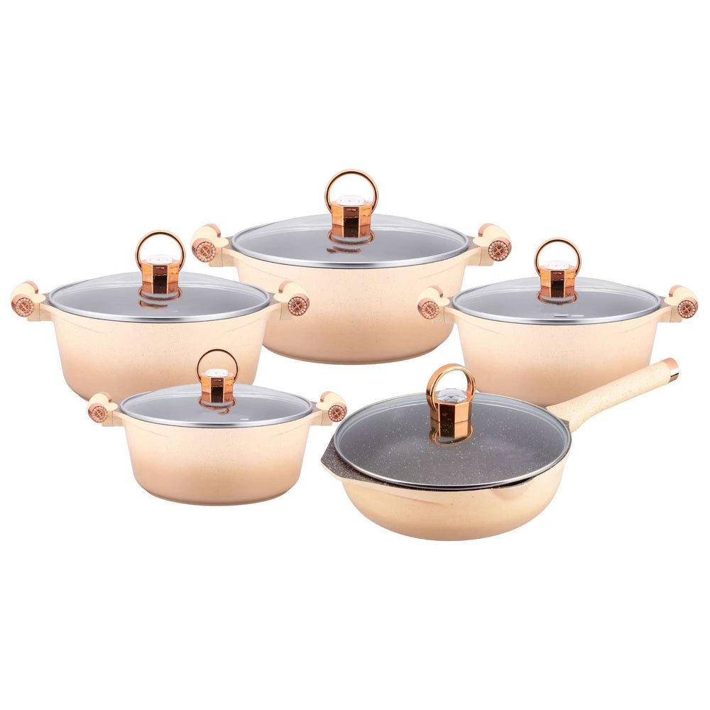 Exportexportfor home non-stick stone soup pot 10-piece set 10 pcs advanced non stick pot