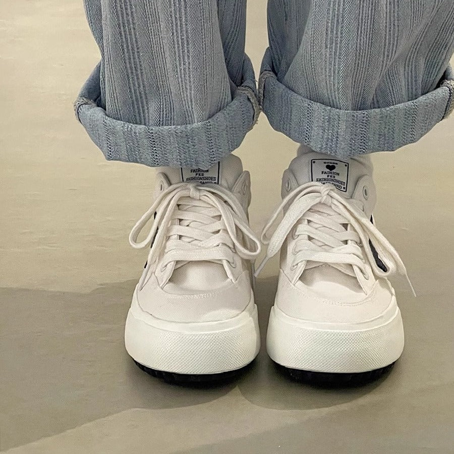 Niche style design girls white shoesflatscasual canvas shoes ins trendy easiest for match 2026new arrivalchic sneakers
