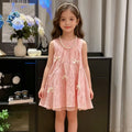 girls' sweet korean style breathable dress - new summer sleeveless bowknot pink princess dress for baby girls