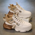 Men's spring new air cushion shock absorption running sneakers - men's work & casual versatile thick sole height increasing shoes