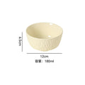 Minimalist nordic solid color fufu ceramic bowl, plate, and dish set - household rice bowl, fish plate, soup plate, and striped plate