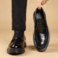 Genuine leather men's formal dress shoes - business, british style, chunky sole, casual, work, wedding, groom shoes 2401-1