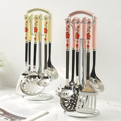 Creative home kitchen utensil set - 7 piece set, easy storage, cooking spatula & ladle combo, stylish design, perfect housewarming gift