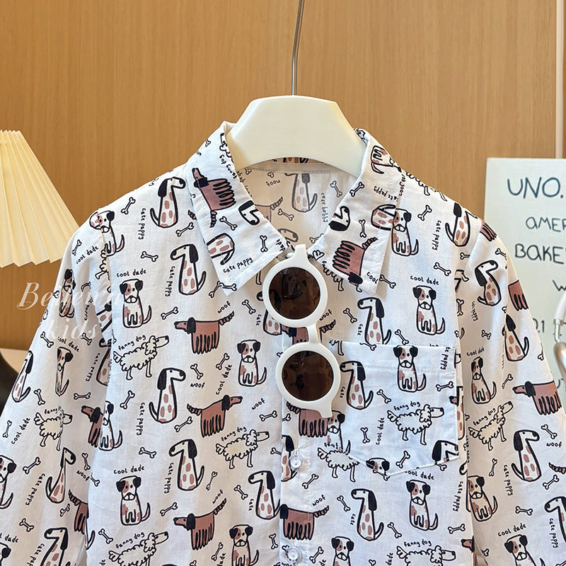 Kids' long-sleeve shirt: new spring/autumn collection - boys' cotton polo shirt, toddler cartoon outerwear, children's clothing