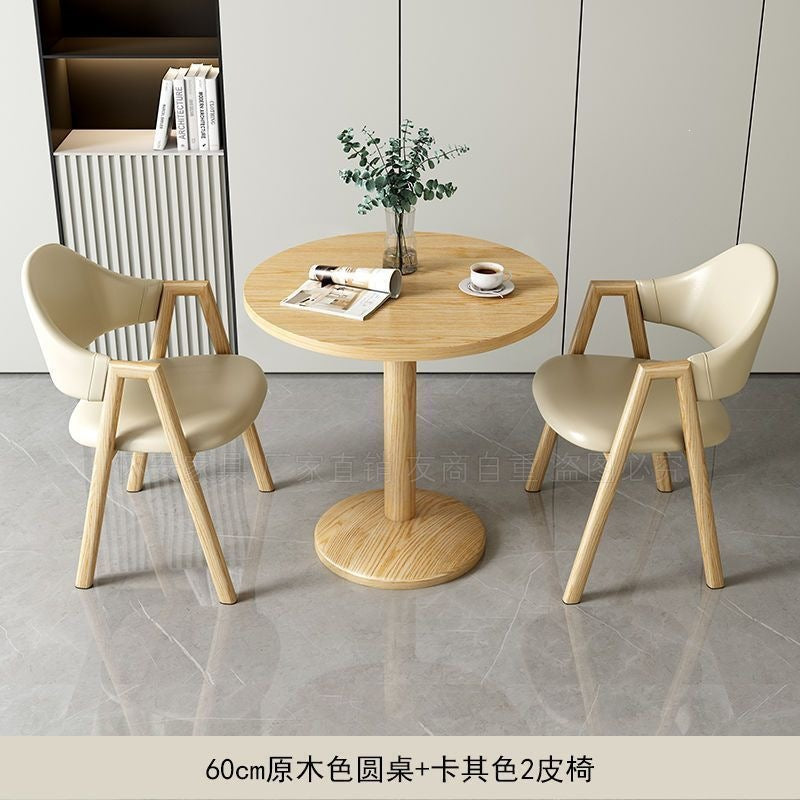 Minimalist modern negotiation table and chair set - perfect for bubble tea shops, coffee shops, dining tables, balcony round tables, casual small spaces, and reception areas