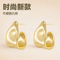 Ins fashion new european and american irregular geometric stud earrings, trendy women's earrings, copper-plated c-shaped asymmetrical earrings
