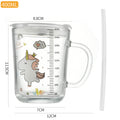 Cartoon milk mug summer glass cup with handle straw cup popular breakfast cup high-value water cup souvenir gift cup