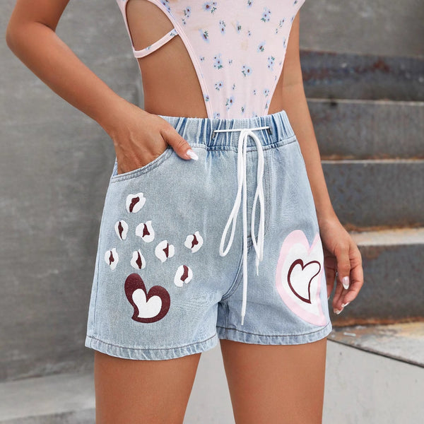 Casual denim shorts summer 2025 new versatile washed mid-rise jeans