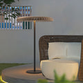 Outdoor waterproof woven solar lawn lamp b&b terrace rooftop restaurant arrangement lamp house courtyard floor lamp