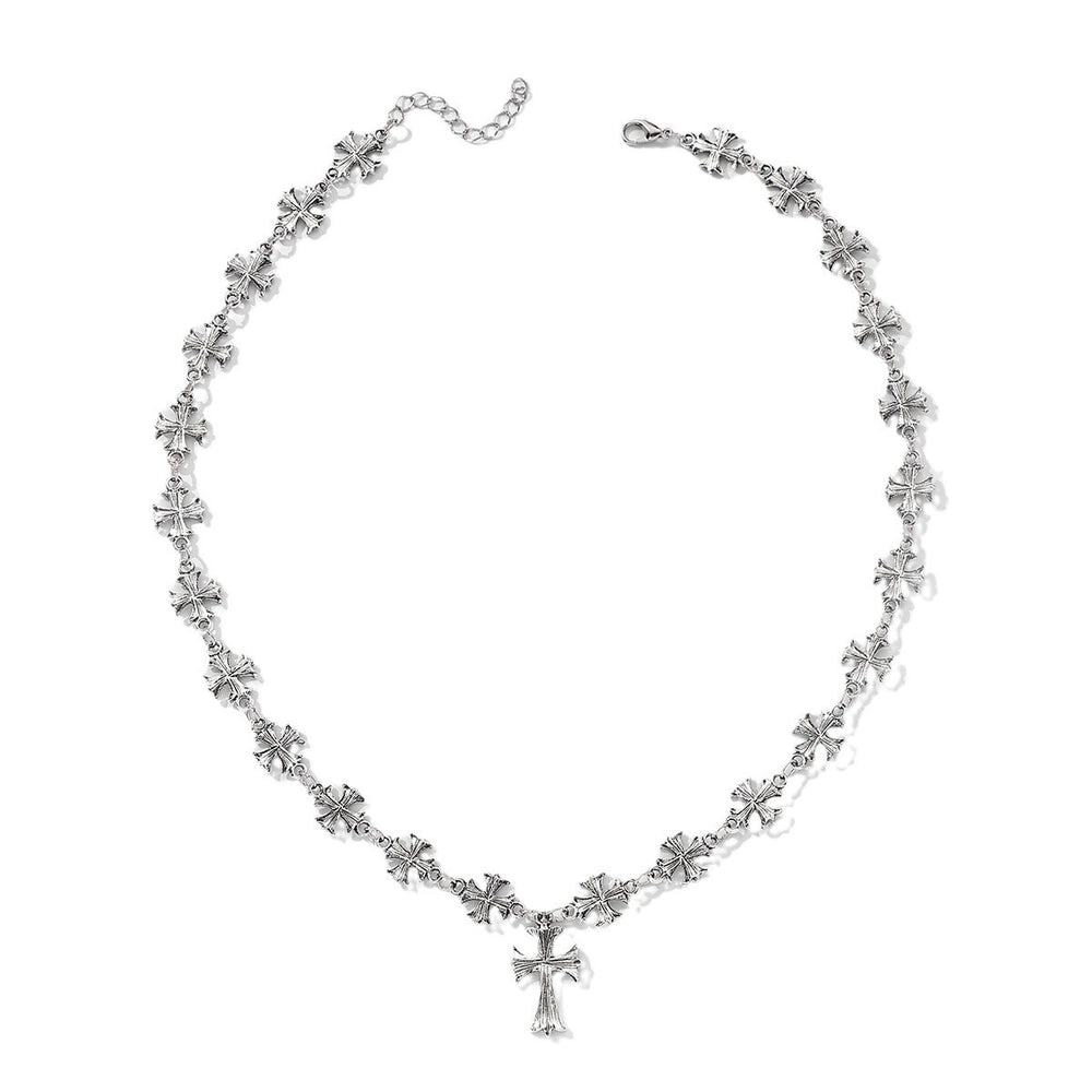 Cross necklace wholesale european and american cross-border jewelry accessories women's high-end accessible luxury niche alloy autumn and winter sweater chain
