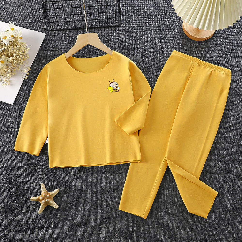 Kids' german velvet pajama set - autumn/winter thermal underwear for boys and girls - warm sleepwear for children and teens - homewear - children's clothing