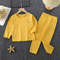 Kids' thermal underwear set - boys' and girls' fleece-lined base layer top and bottoms - autumn/winter pajamas for toddlers and big kids - baby's warm home wear